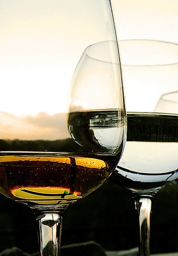 wine at sunset