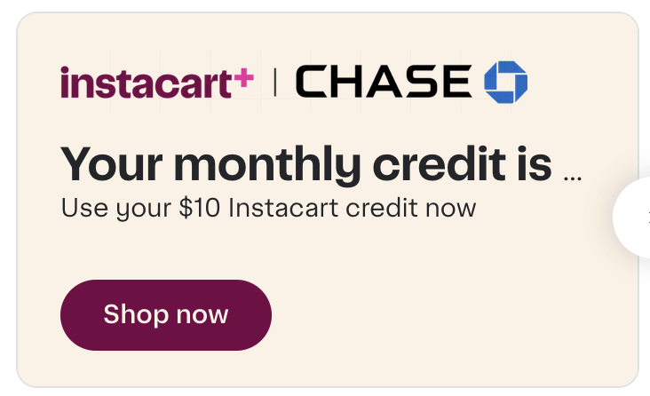 Chase Instacart Credit Stacking & Free Instacart+ Membership
