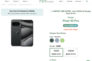 Mint Mobile: $299 Google Pixel 10 Pro with 50% Off Unlimited Plan (Sold Out)