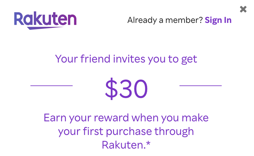 Rakuten: $30 Referral Bonus Promo (Live July, 2025)