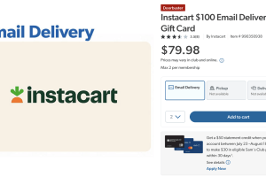 Discounted Instacart Gift Cards: $100 for $79.98 at Samsclub.com