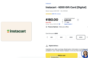 Discounted Instacart Gift Cards: Best Buy 10% Off Digital Cards